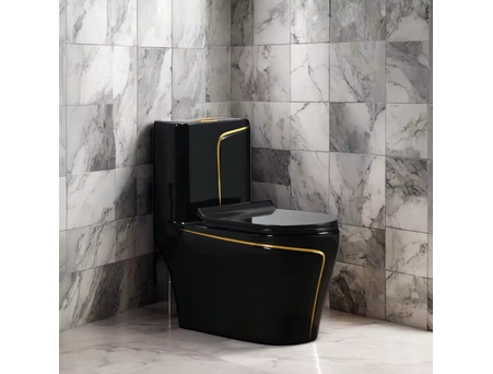 Унитаз моноблок Redo Boston Black/Gold RD-2057BGL безободковый - фото 14