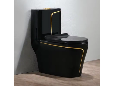 Унитаз моноблок Redo Boston Black/Gold RD-2057BGL безободковый - фото 13