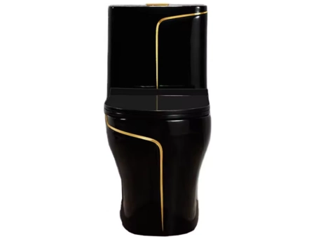 Унитаз моноблок Redo Boston Black/Gold RD-2057BGL безободковый - фото 9