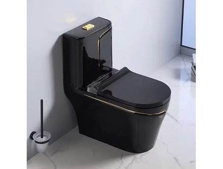 Унитаз моноблок Redo Boston Black/Gold RD-2057BGL безободковый - фото 3