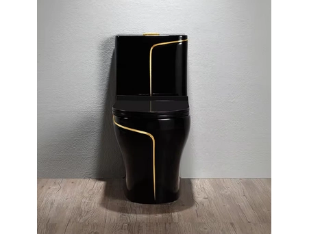 Унитаз моноблок Redo Boston Black/Gold RD-2057BGL безободковый - фото 5