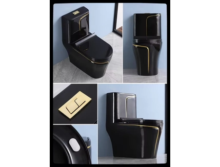 Унитаз моноблок Redo Boston Black/Gold RD-2057BGL безободковый - фото 16