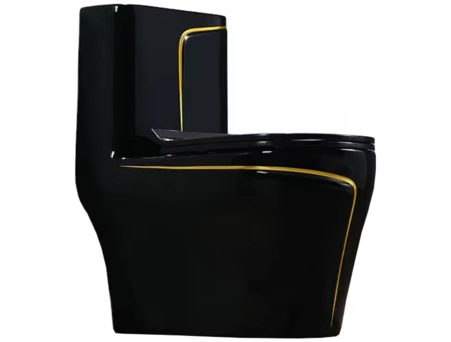 Унитаз моноблок Redo Boston Black/Gold RD-2057BGL безободковый - фото 4
