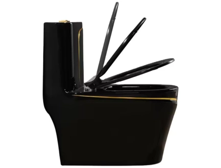 Унитаз моноблок Redo Boston Black/Gold RD-2057BGL безободковый - фото 8