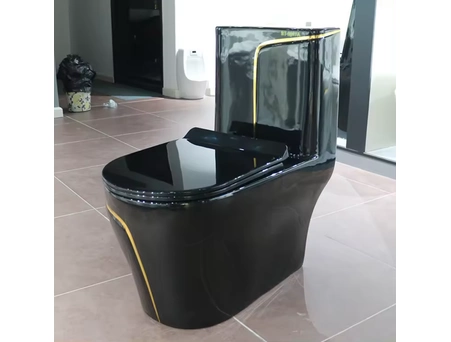 Унитаз моноблок Redo Boston Black/Gold RD-2057BGL безободковый - фото 15