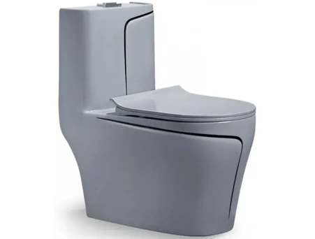 Унитаз моноблок Redo Boston RD-2057GRBL Gray/Black безободковый, дюропласт