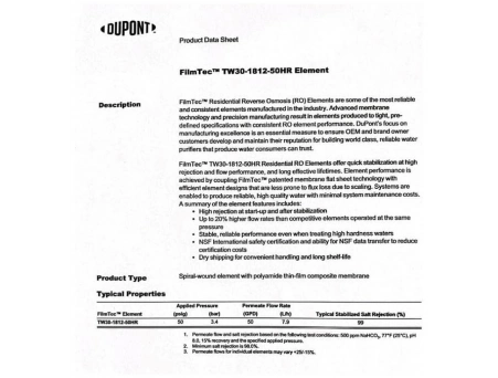 Картридж обратноосмотическая мембрана Dow Filmtec TW30-1812-50HR (ATOCRT024) - фото 11