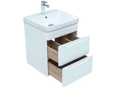 Тумба с раковиной Aquanet София 50 белый глянец 2 ящика - фото 7