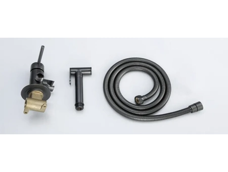 Встраиваемый смеситель с гигиеническим душем CeramaLux KRS008 (оружейная сталь) - фото 12