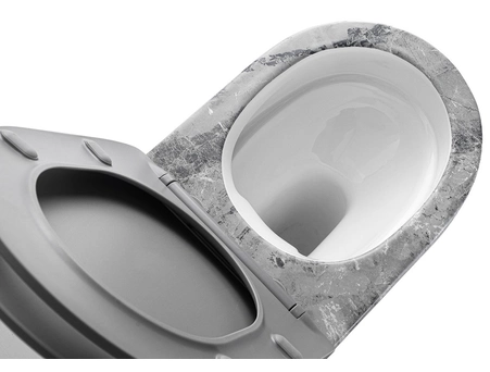 Подвесной унитаз EvaGold EG505Gray серый мрамор, безободковый - фото 4