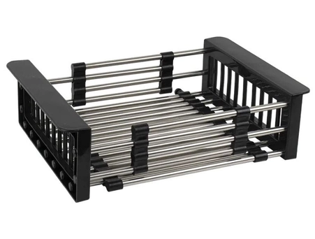 Кухонная мойка Redo Franco Black RD-6050B 60x50x22 (сифон, раздвижная корзина) - фото 7