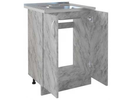 Тумба под нержавеющую мойку EvaGold 60x50/60x60 белый мрамор (ЛДСП) - фото 2