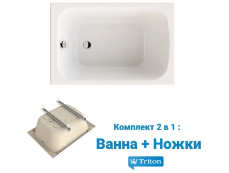 Акриловая ванна Triton Литл 100x70 (на ножках) Щ0000066027 - фото 4