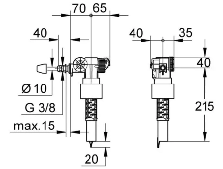 Наливной клапан для инсталляции Grohe 3/8