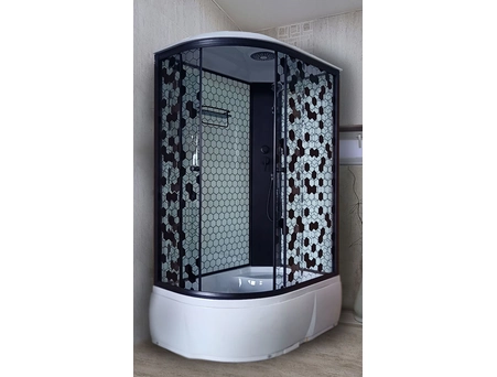 Душевая кабина Дана 64 R 120x80 правая, с высоким поддоном, стекло прозрачное с рисунком - фото 2